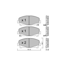 Plaquettes de frein GT2i Club Avant pour HONDA Accord VII Coupe (CM) 3.5 282cv 2003-07-01-