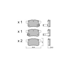 GT2i Club remblokken achter voor HONDA Accord VIII (CU) 2.2 i-DTEC (CW3) 180pk 2008-06-01- - GT-PC8850 - 3666618589534