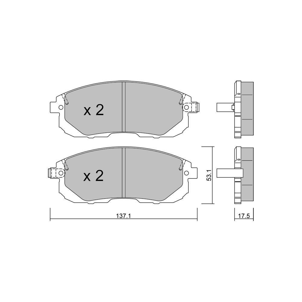 GT2i Club Front brake pads for NISSAN Altima III (L32) 3.5 274cv 2006-10-01-2013-07-01 - GT-PC8931 - 3666618589626