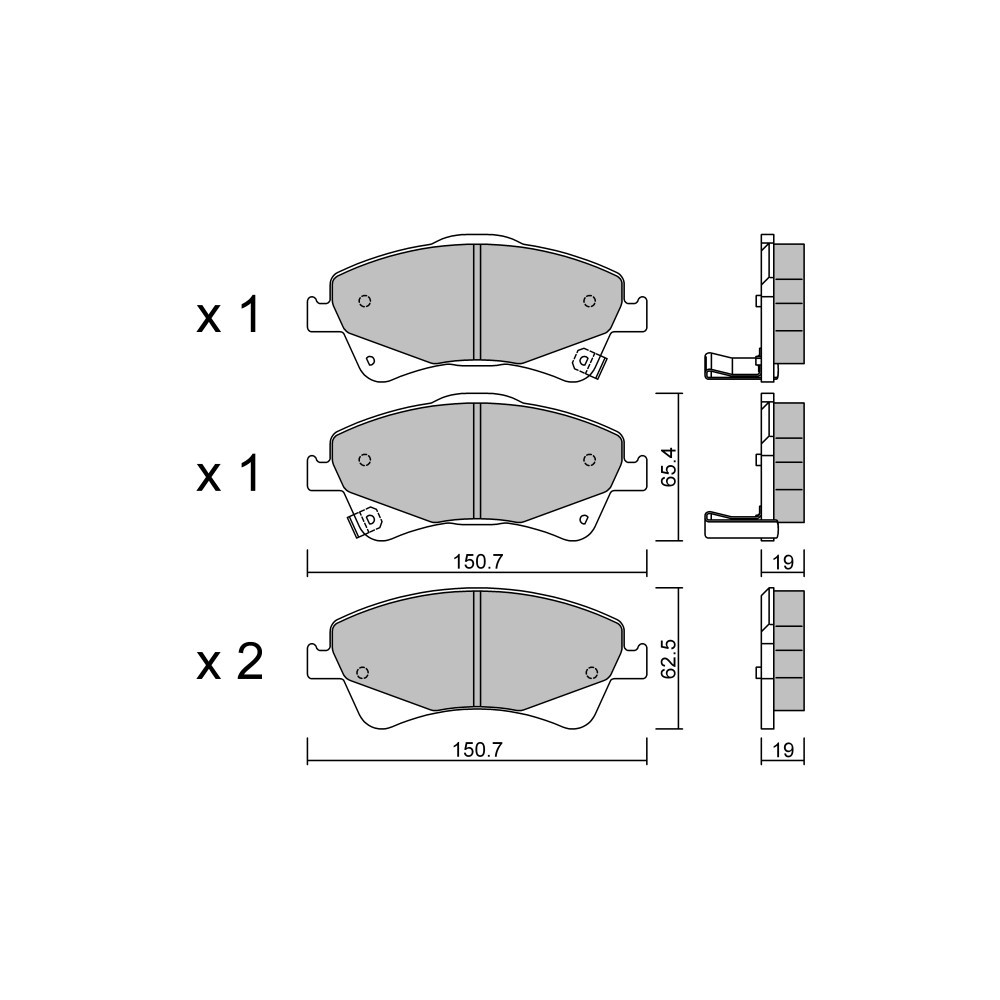 GT2i Club Front brake pads for TOYOTA Avensis III Sedan (_T27_) 2.0 (ZRT272_) 153cv 2008-11-01-2018-10-01 - GT-PC8950 - 3666618589640