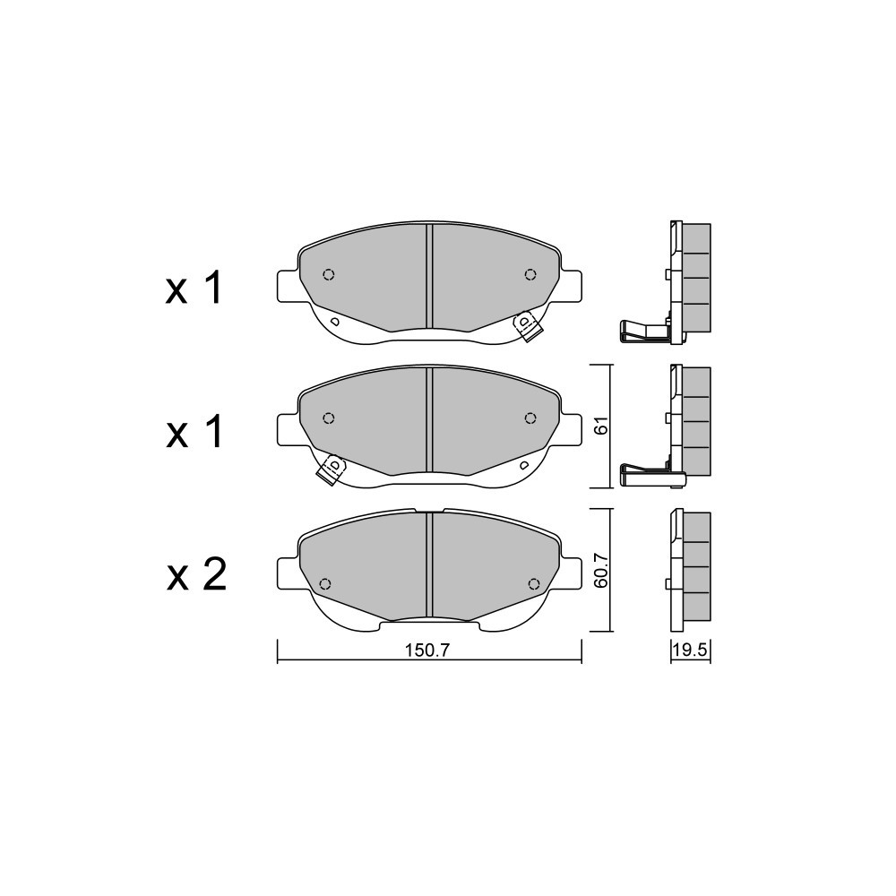 GT2i Club Front brake pads for TOYOTA Avensis III Sedan (_T27_) 2.2 D-4D (ADT271_) 177cv 2008-11-01-2018-10-01 - GT-PC8960 - 3666618589657