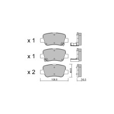 Plaquettes de frein GT2i Club Arrière pour TOYOTA Avensis III SW (_T27_) 3.5 (GSV40_) 278cv 2008-11-01-2018-10-01