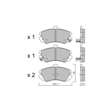 Pastiglie freno anteriori GT2i Club per HYUNDAI Elantra I (XD) / Avante 3.3 233cv 2000-01-01-2006-07-01