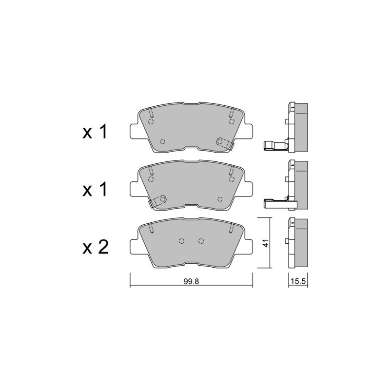 GT2i Club remblokken achter voor HYUNDAI Sonata V (NF) / Sonica 3.3 251pk 2004-08-01-2011-12-01 - GT-PC9030 - 3666618589718