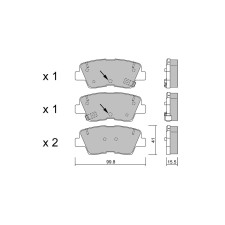 Pastiglie freno posteriori GT2i Club per KIA Rio III Sedan (UB) / Pride RS3 quattro 340cv 2011-06-01-2017-12-01