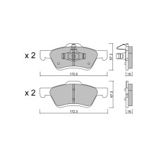 GT2i Club Front brake pads for FORD Maverick II 3.0 V6 24v 244cv 2001-02-01-