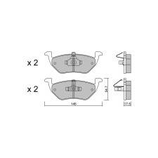Remblokken GT2i Club Achter voor FORD Maverick II 3.0 V6 24pk 244pk 2001-02-01- - GT-PC9240 - 3666618589855