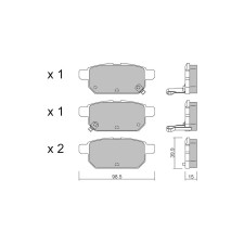 Plaquettes de frein GT2i Club Arrière pour SUZUKI Swift V 1.2 Hybrid, 1.4 Sport 2017-23 - Etriers de frein Akebono