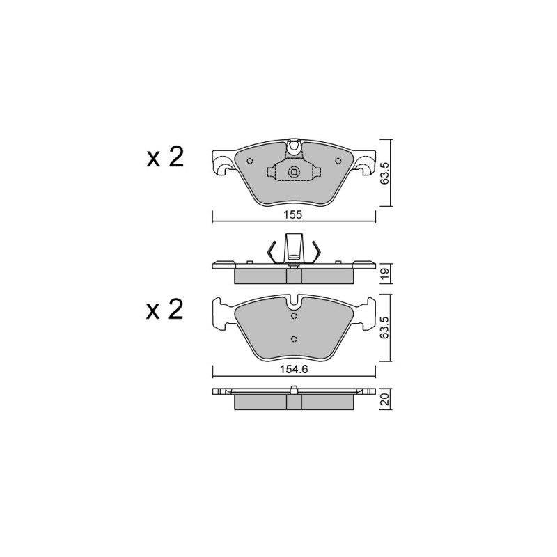 GT2i Club Avant remblokken voor BMW 5 VI (F10) 528 i 259pk 2009-06-01-2016-12-01 - GT-PC9350 - 3666618589909