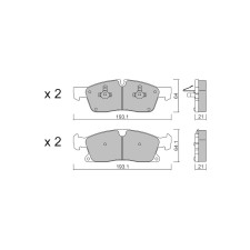 GT2i Club Avant remblokken voor MERCEDES BENZ GLE I Coupé (C292) 400 4-matic (292.356) 334pk 2015-03-01-2019-10-01 - GT-PC9424 - 3666618589978