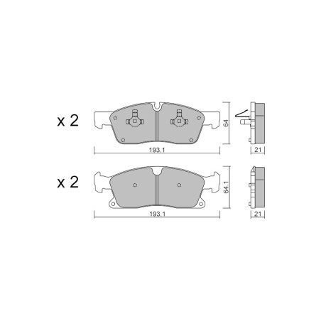 GT2i Club Front brake pads for MERCEDES BENZ GLE I Coupe (C292) 400 4-matic (292.356) 334cv 2015-03-01-2019-10-01