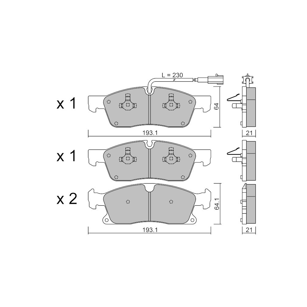 Plaquettes de frein GT2i Club Avant pour MASERATI Levante Close Off-Road (M161) 3.0 D 4WD 251cv 2016-06-01- - GT-PC9425 - 3666618589985