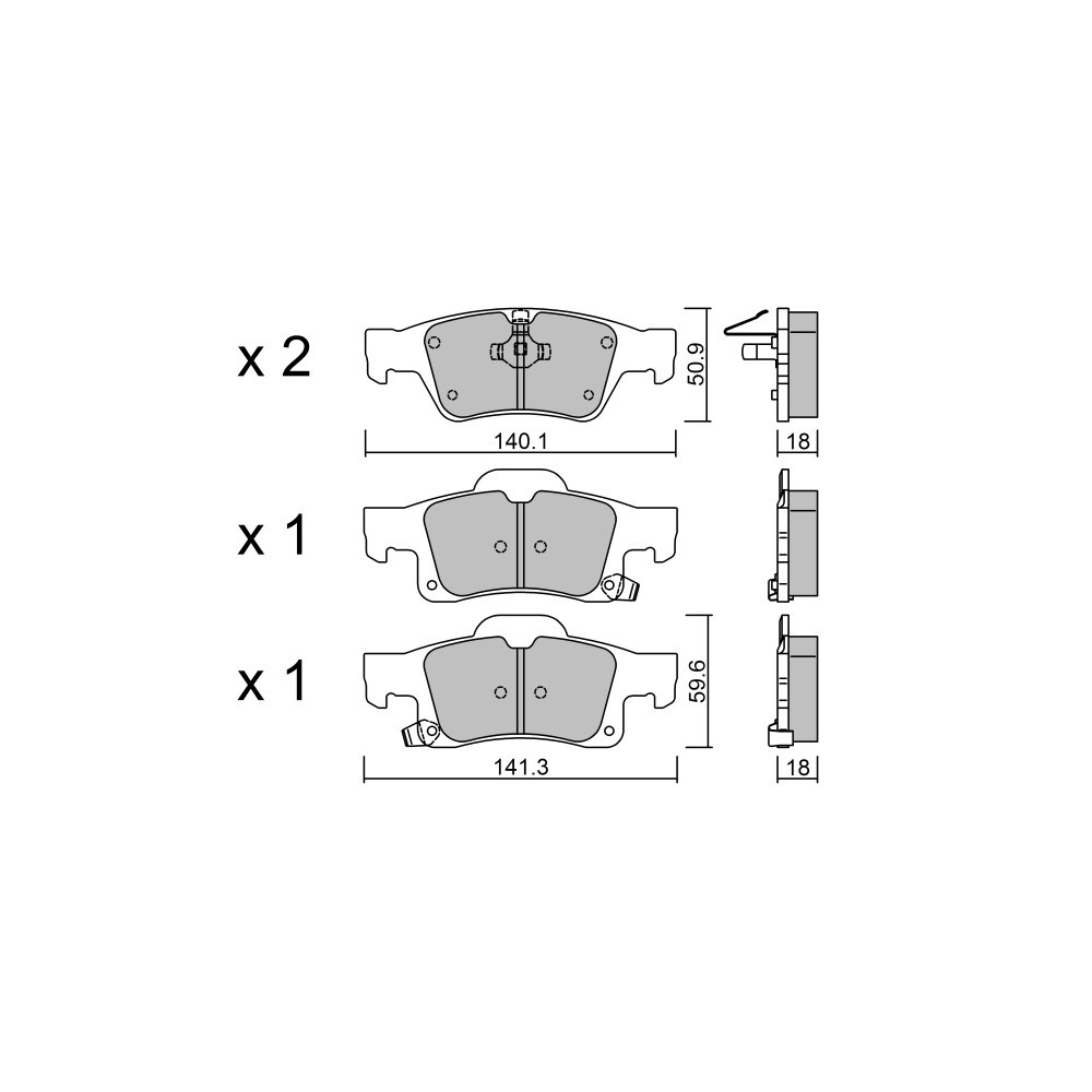 GT2i Club Rear brake pads for JEEP Grand Cherokee IV (WK, WK2) 3.6 VVT 4x4 290cv 2010-06-01- - GT-PC9430 - 3666618589992