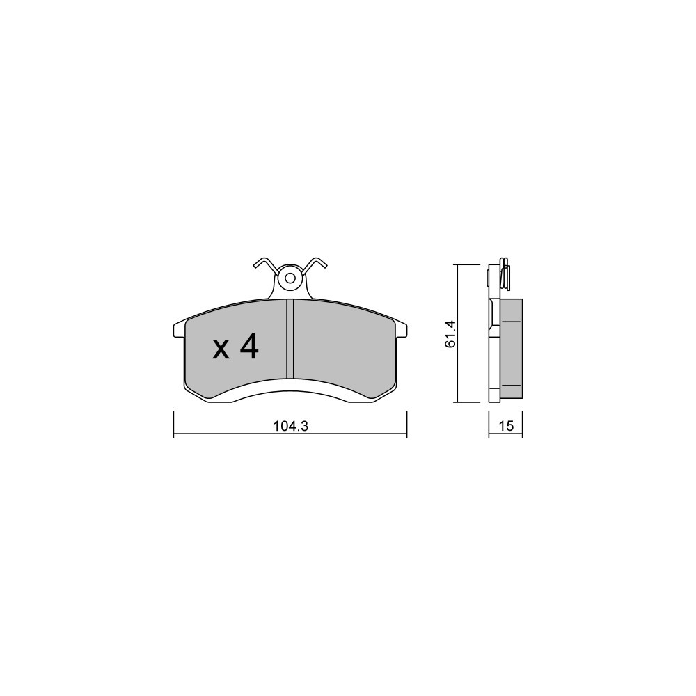 GT2i Club Front brake pads for NISSAN Pulsar II Sedan (N12)/ Liberta Villa 2.5 Hybrid (AXVH70_) 176cv 1983-06-01-1986-05-01 - GT-PC9450 - 3666618590011