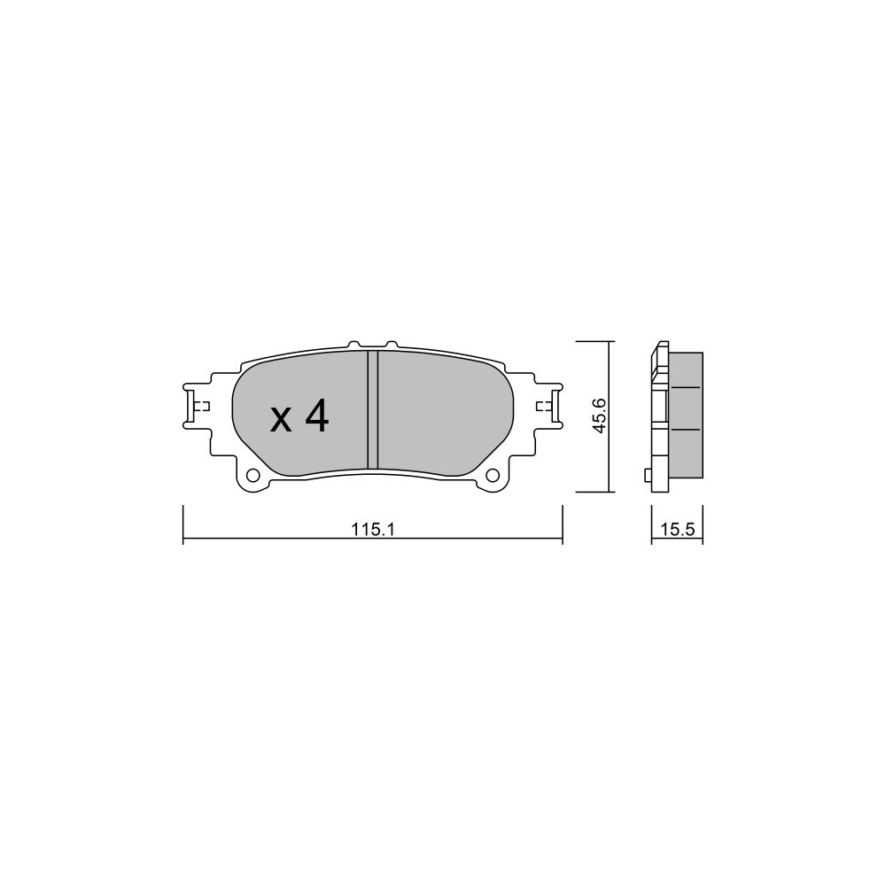 GT2i Club Rear brake pads for LEXUS RX III (_L1_) 350 (GYL10_) 281cv 2008-12-01-2015-10-01 - GT-PC9550 - 3666618590042