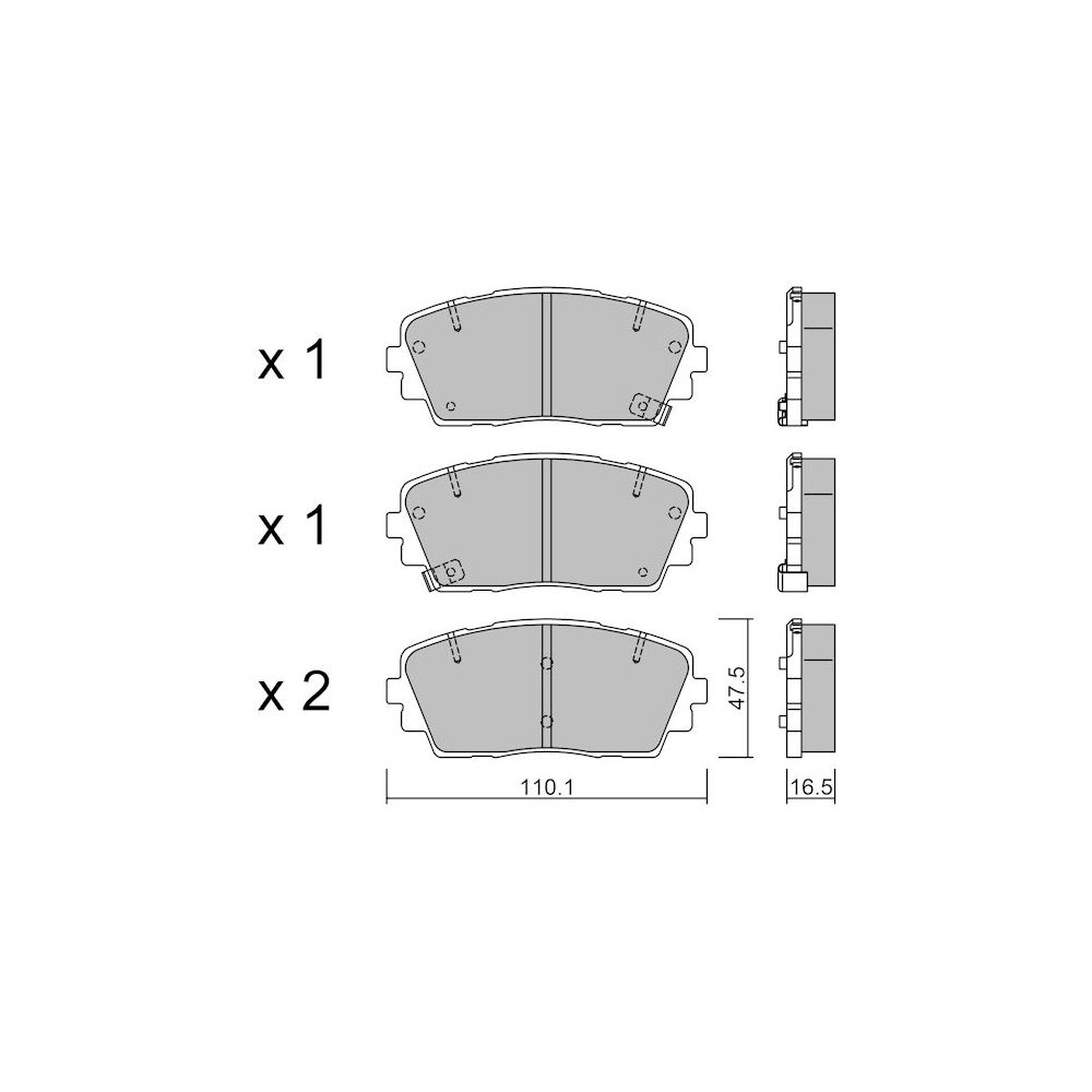 GT2i Club Front brake pads for KIA Picanto II (TA) / Morning 1.6 CRDI 116cv 2011-05-01- - GT-PC9570 - 3666618590066