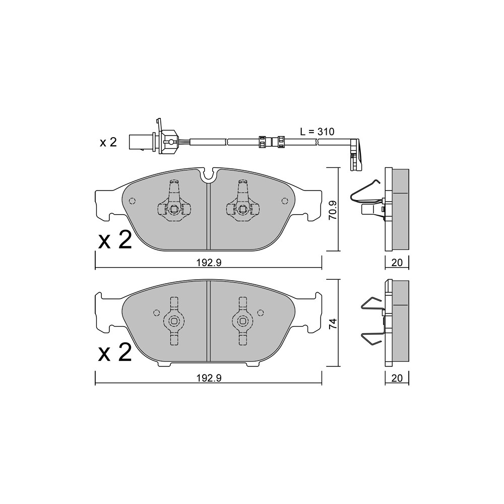 GT2i Club Front brake pads for AUDI A7 I Sportback (4GA, 4GF) SQ5 TFSI quattro 354cv 2010-10-01-2018-05-01 - GT-PC9690W - 3666618590196