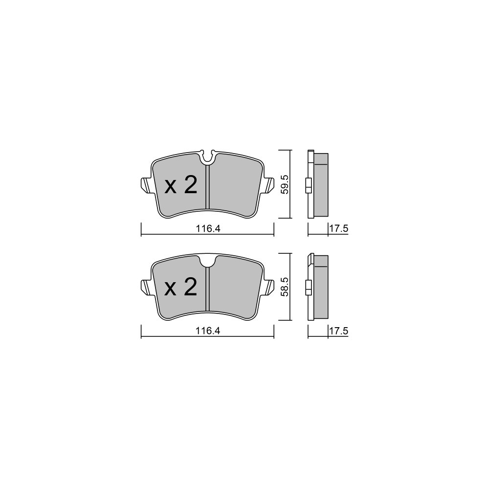 GT2i Club Rear brake pads for AUDI A4 - Quattro (8K) 1.8i TFSi, 2.0i TFSi, 2.0 TDi 07-15 - Brake calipers Trw - GT-PC9710 - 3666618590226