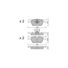 GT2i Club Rear brake pads for BMW 1 II (F20) 335 d xDrive 313cv 2011-07-01-2019-06-01