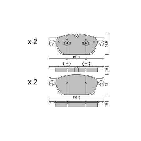 Plaquettes de frein GT2i Club Avant pour MERCEDES BENZ GLE I (W166) 500 4-matic (292.373) 456cv 2015-04-01-