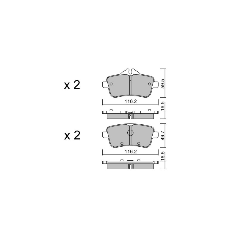 GT2i Club remblokken achter voor MERCEDES BENZ GLE I (W166) AMG 63 S 4-matic (166.075) 585pk 2015-04-01- - GT-PC9843 - 3666618590400