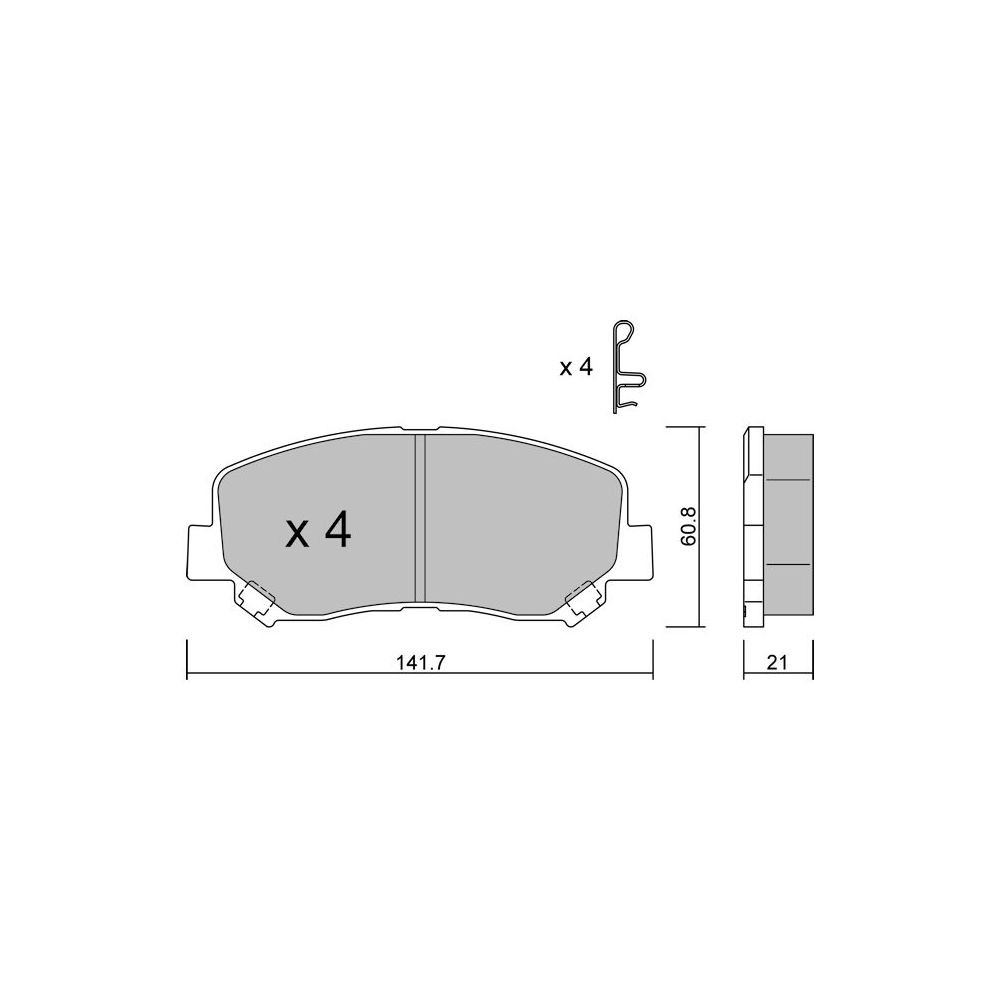 Plăcuțe de frână GT2i Club față pentru JEEP Cherokee V (KL) 3.2 275cv 01.11.2013- - GT-PC9851 - 3666618590424