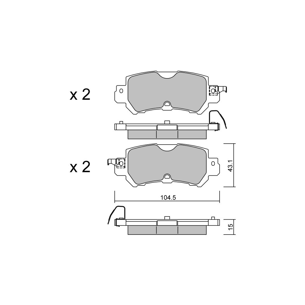 GT2i Club Rear brake pads for MAZDA CX-5 I (KE, GH) 2.5 AWD 192cv 2011-11-01- - GT-PC9860 - 3666618590431