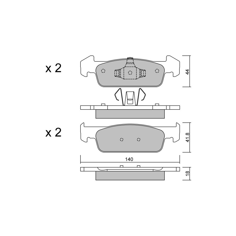 GT2i Club Front brake pads for DACIA Logan II 1.2 75cv 2012-10-01- - GT-PC9911 - 3666618590455