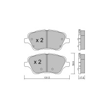 GT2i Club Front brake pads for FORD Fiesta 1.6i 16V EcoBoost ST 200 hp 2008-17 - Brake calipers Trw 