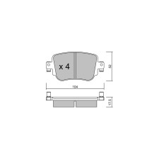 GT2i Club Rear brake pads for AUDI Q3 I (8UB, 8UG) 2.0 TFSI quattro 256cv 2011-06-01-2019-12-01