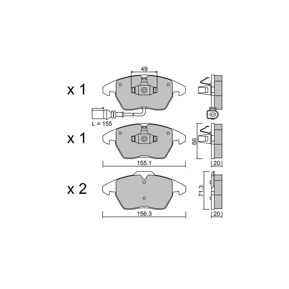 GT2i Club Avant remblokken voor AUDI TT II (8J3) 2.0 TFSi 155pk 2006-08-01-2015-01-01 - GT-PC5640 - 3661768238943