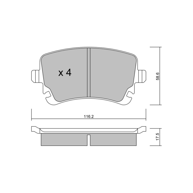 GT2i Club remblokken achter voor VOLKSWAGEN Phaeton (3D1-3D9) RS6 quattro 580pk 2002-04-01-2016-03-30 - GT-PC5701 - 3666618586878