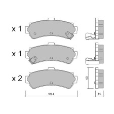 GT2i Club Achterremblokken voor NISSAN Almera I (N15) 2.0 QX 141pk 1995-07-01-2000-09-01 - GT-PC4180 - 3666618585796