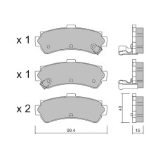 GT2i Club Rear brake pads for NISSAN Almera I (N15) 2.0 QX 141cv 1995-07-01-2000-09-01