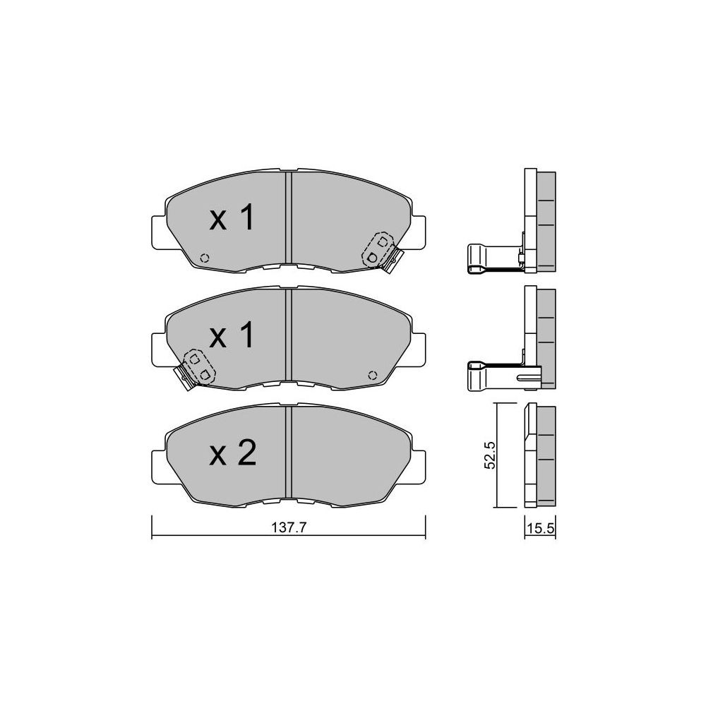 GT2i Club Front brake pads for HONDA Accord IV (CB) 1.8 (FB2) 142cv 1990-01-01-1993-10-01 - GT-PC3930 - 3666618585659
