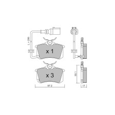 Plaquettes de frein GT2i Club Arrière pour SEAT Cordoba II (6L2) 1.8 T FR 150cv 2002-09-01-2009-11-01