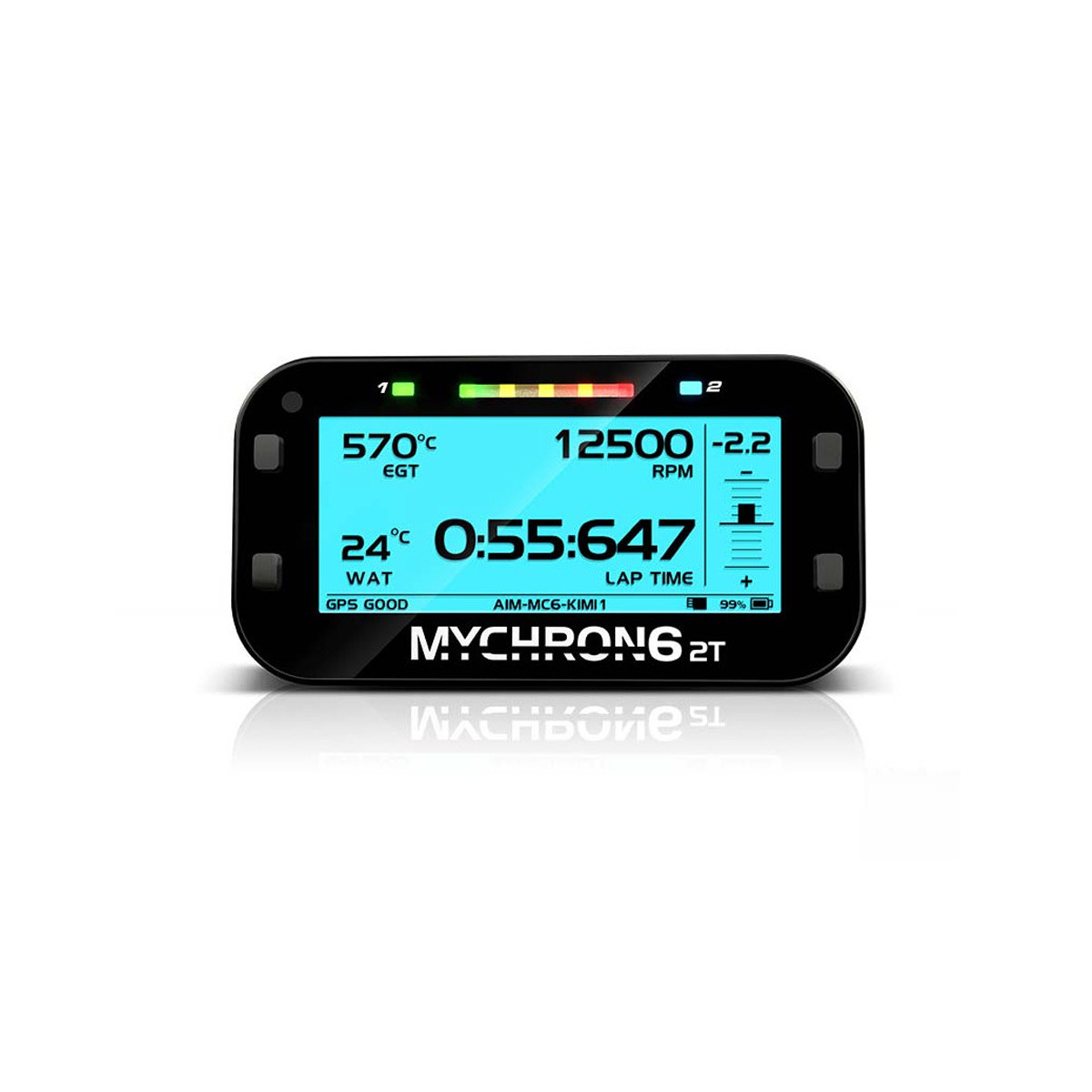 Mychron 6 2T GPS-stopwatch AIM (temperatuursensor met 1 thermokoppelaansluiting) - AIM-MY62T-1TC.W10 - MY62T-WT
