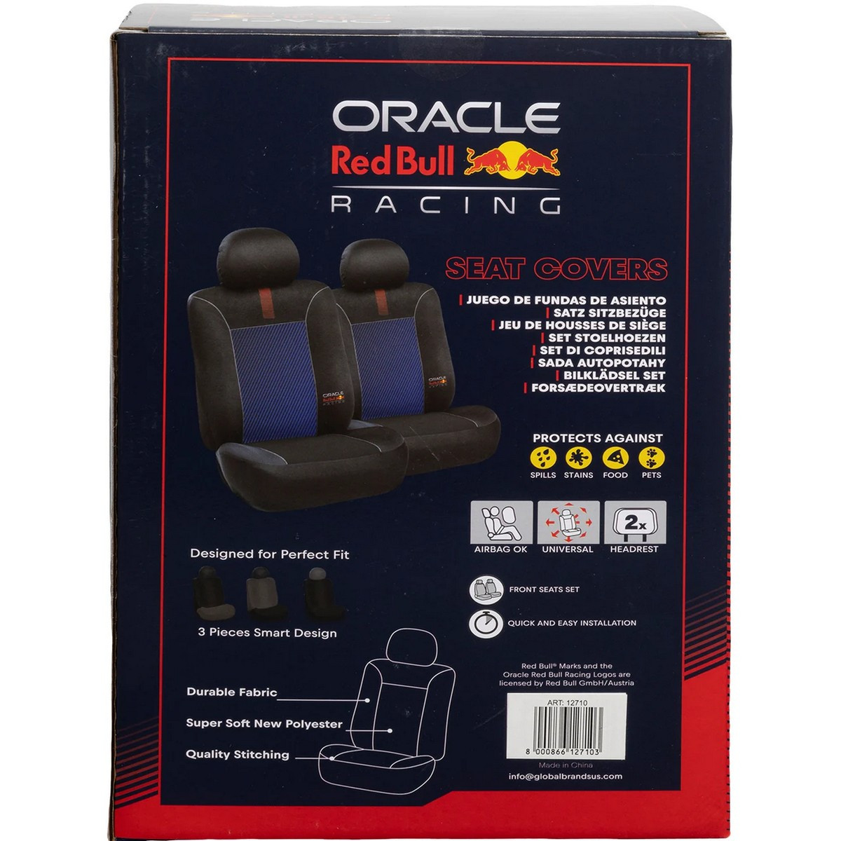 Jeu de 2 housses de siège avant noir/bleu ORACLE RED BULL RACING - LI-12710 - 12710 - 8000866127103