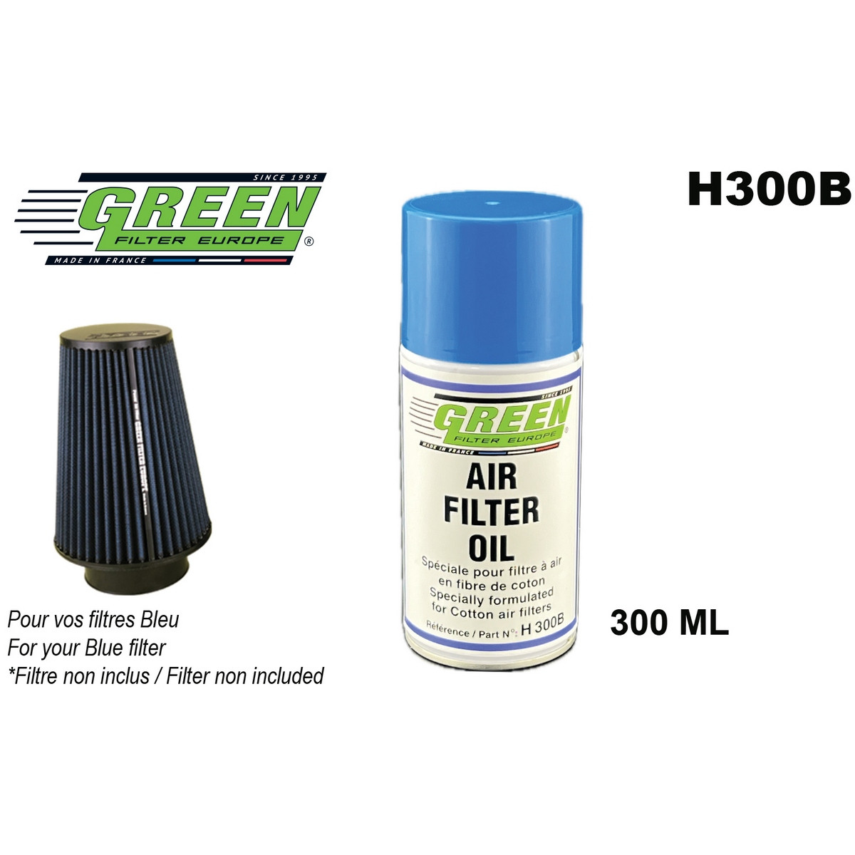 Vetspray voor katoenen filters GREEN FILTER - 0.3L - GR-H300C.B - H300B