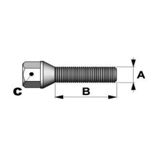 Bullone conico 14x150mm lunghezza 26mm testa 17mm