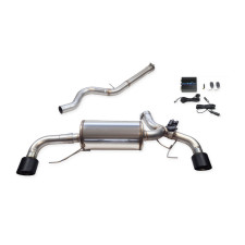 Middenbuis + 100 X-Race matzwarte demper + Inoxcar-klep BMW G42 2,0 Coupé (met OPF) na 2023 - IC-VALVBMG4201XR10BM - VALV.BMG42.01.XR10BLACKMATT - 3666618600444