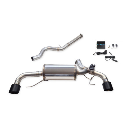 Tube central + silencieux 100 X-Race noir mat + vanne Inoxcar BMW G42 2,0 Coupé (avec OPF) après 2023