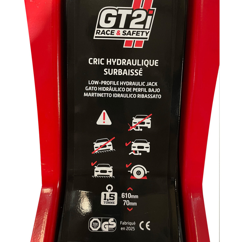 Martinetto idraulico ribassato GT2i 1.5T 70mm-610mm - GT-CRIC-001 - 3666618551586