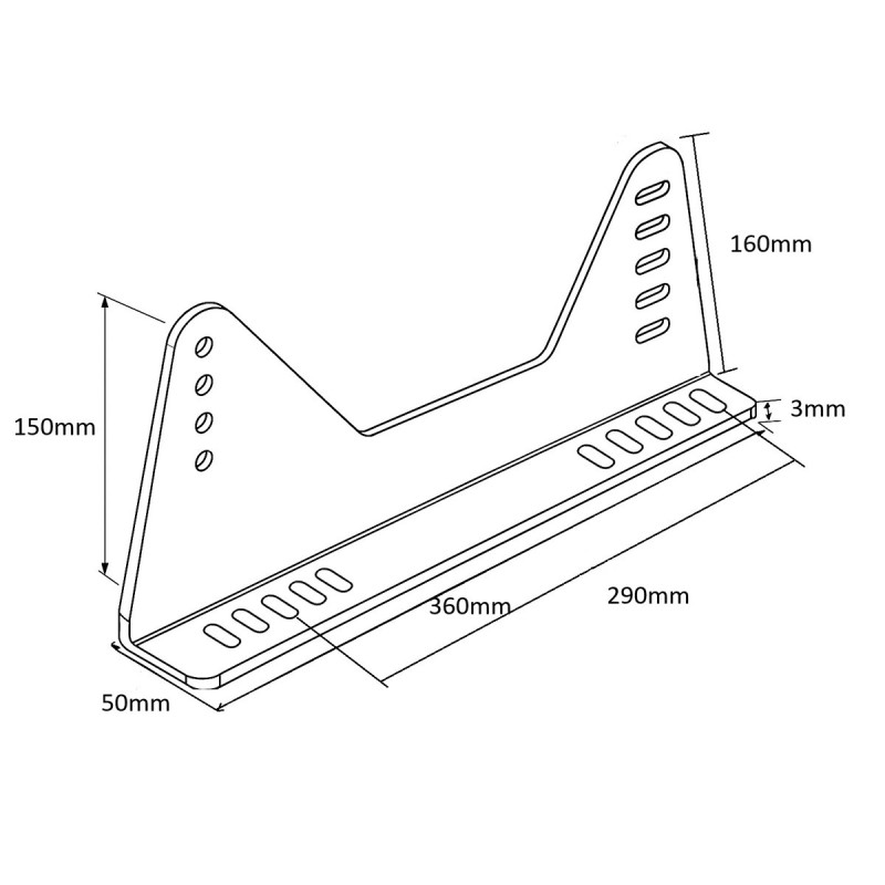 GT2i Club Staal Lage Zijbinding Kit Zwart 3mm - SPE-HC-733E - 3661768286043