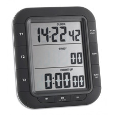 Stopwatch/clock for rally racing and regularity rallying with 3 rows of posting