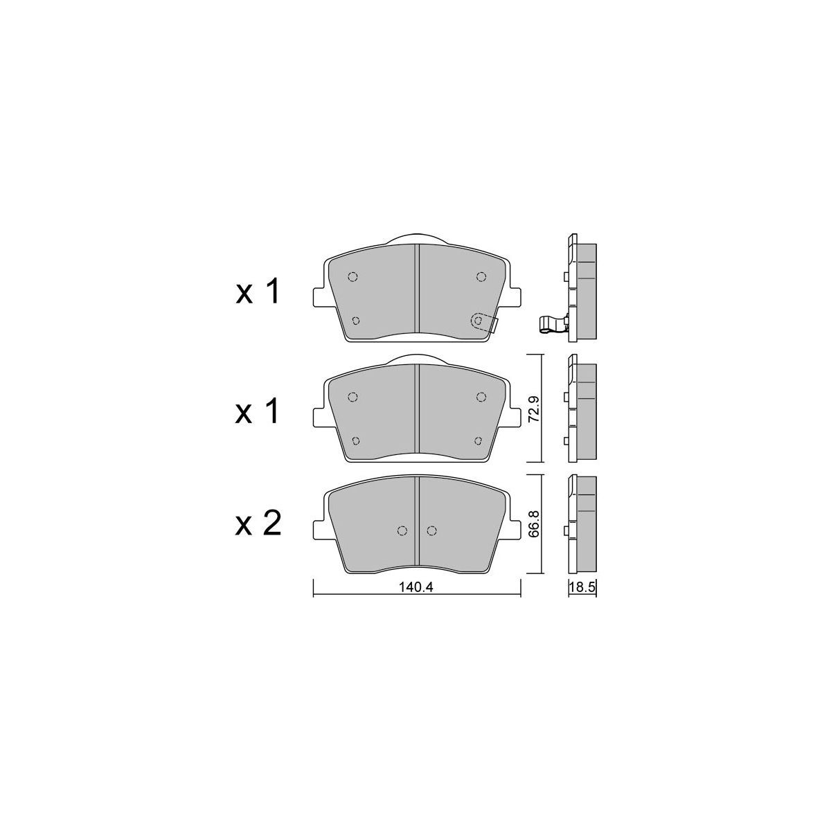 GT2i club front brake pads for Lynk & Co 03 I 2.0 Trazione Integrale (2018- ) - GT-PC11861 - 3666618604374