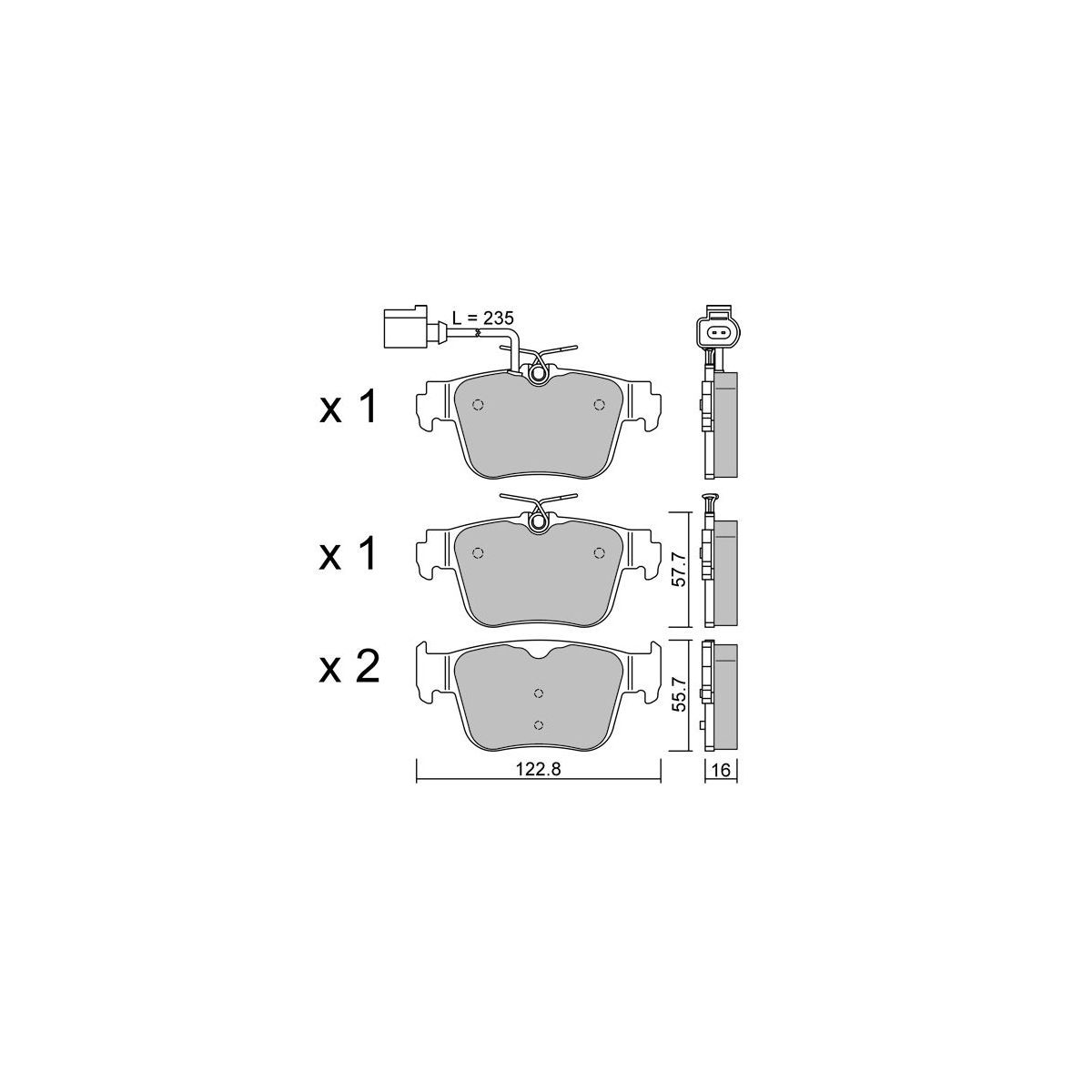 Plaquettes de frein GT2i club Arrière pour Audi RS3 Quattro (2021- ) - GT-PC13171 - 3666618604343