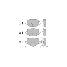 Remblokken GT2i club Achter voor Renault Austral E-Tech 200 Hybrid (2021- ) - GT-PC14090 - 3666618604251