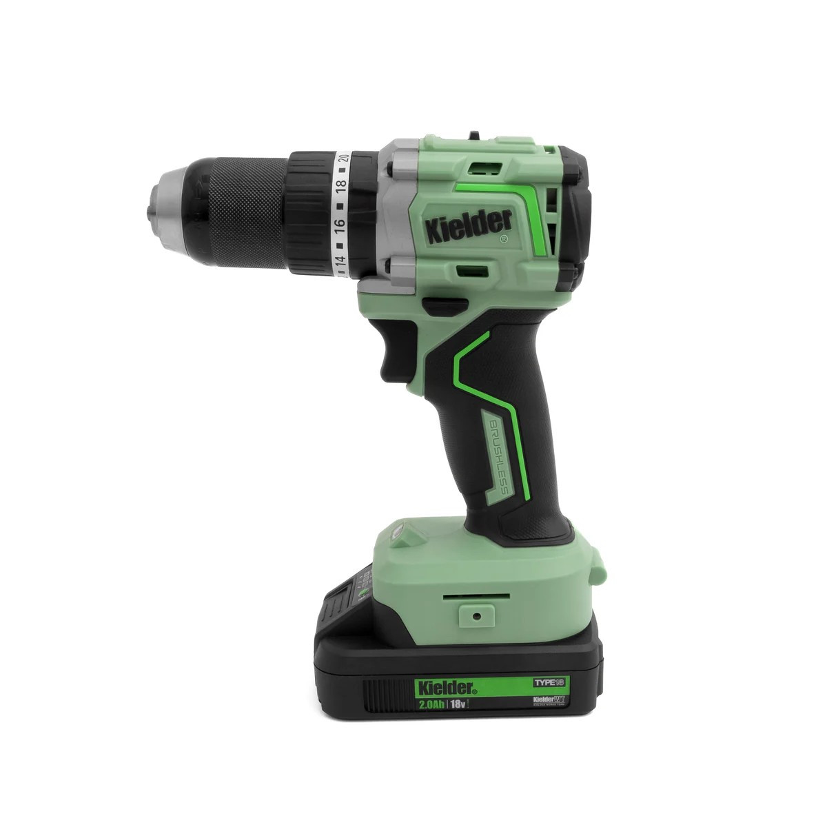 Mașină de găurit combinată ultracompactă KIELDER de 18 V, 75 Nm, cu 2 baterii de 2,0 Ah și încărcător de baterie - KWT-020-02 - KWT-020-02EU