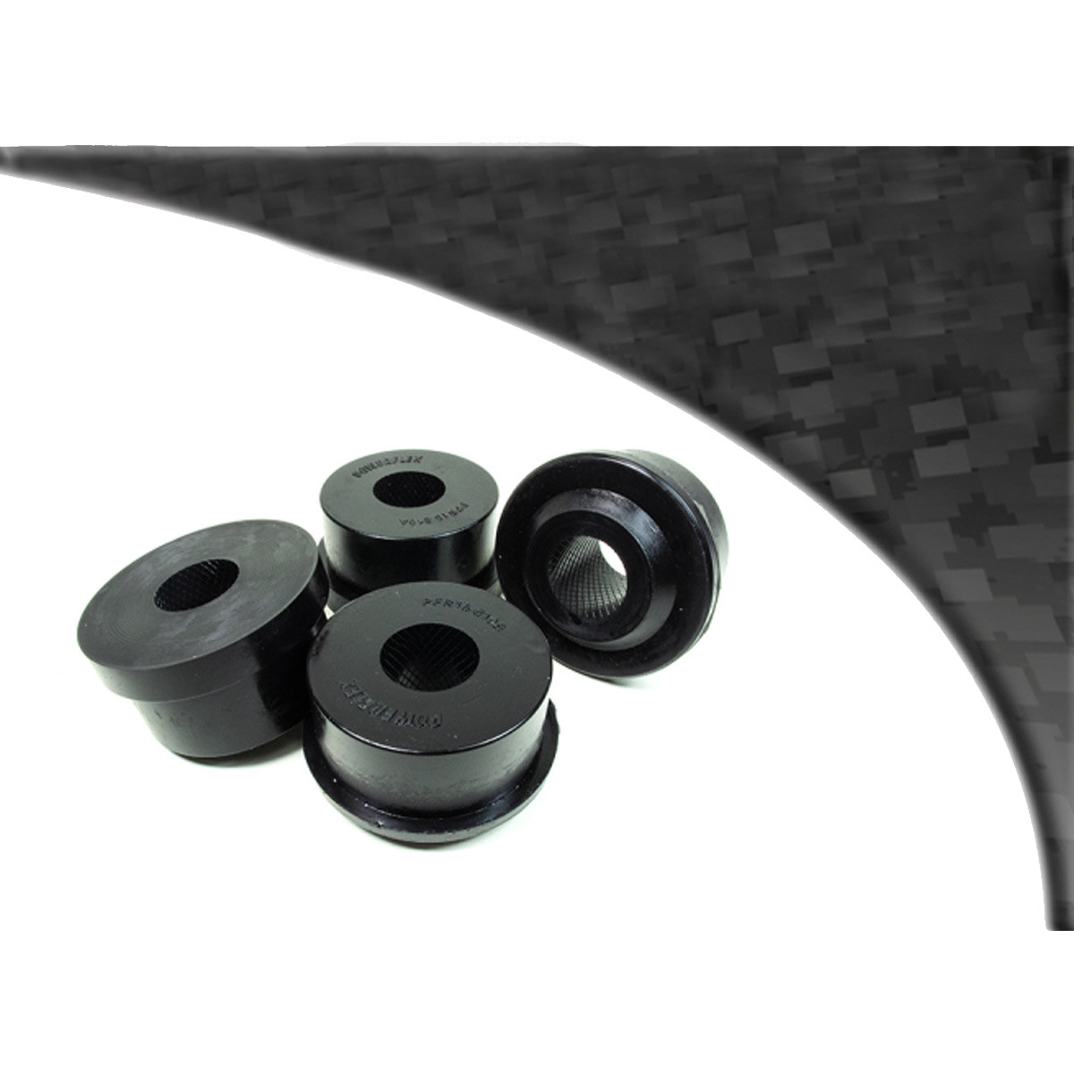 Silent bloc Powerflex Black Series achterste anti-roll bar bus Fiat 500 US modellen inclusief Abarth (na 2007) (2 stuks) - PF-R16810-2N - PFR16-810BLK - 5055676565563